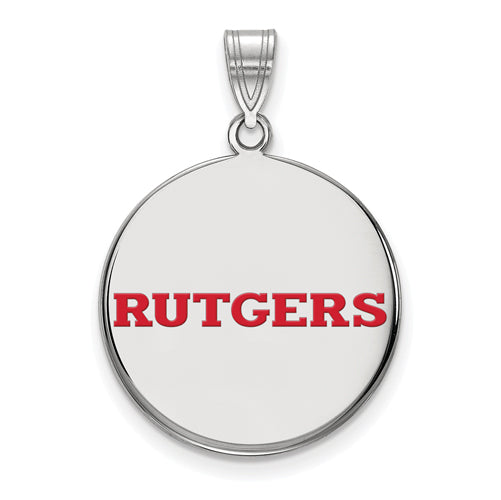 SS Rutgers Large Enamel Disc Pendant