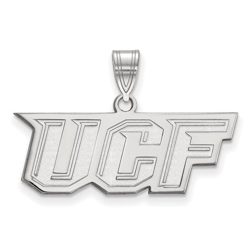 10k White Gold University of Central Florida U-C-F Medium Horiz Pendant