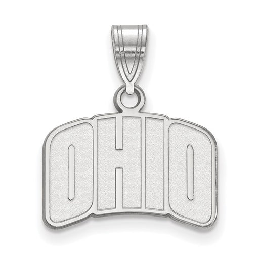 10k White Gold LogoArt Ohio University Small Pendant