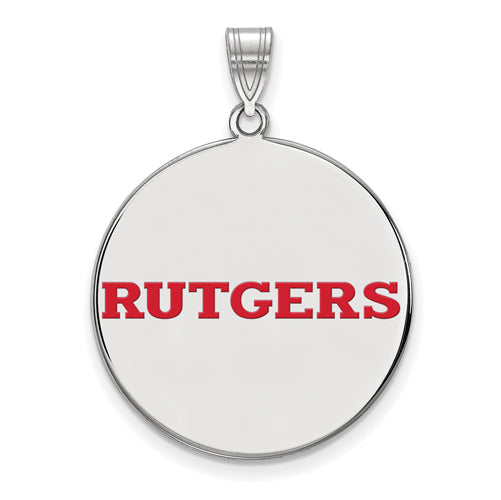 SS Rutgers XL Enamel Disc Pendant