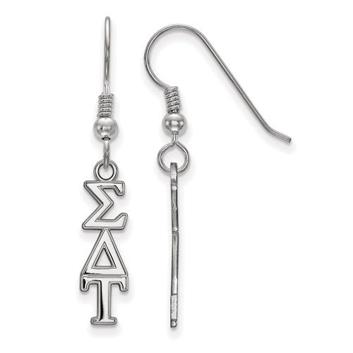 Sterling Silver Rh-plated Sigma Delta Tau XS Dangle Earrings