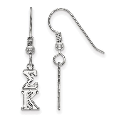 Sterling Silver Rh-plated Sigma Kappa XS Dangle Earrings