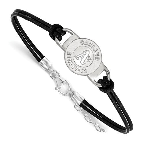 SS  Oakland Athletics Small Center Leather Bracelet