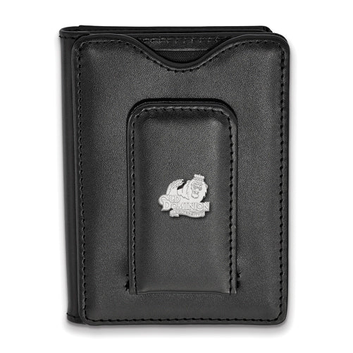 SS Old Dominion Univ Black Leather Money Clip Wallet