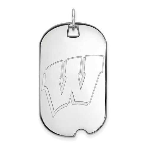 SS University of Wisconsin Large Letter W Dog Tag