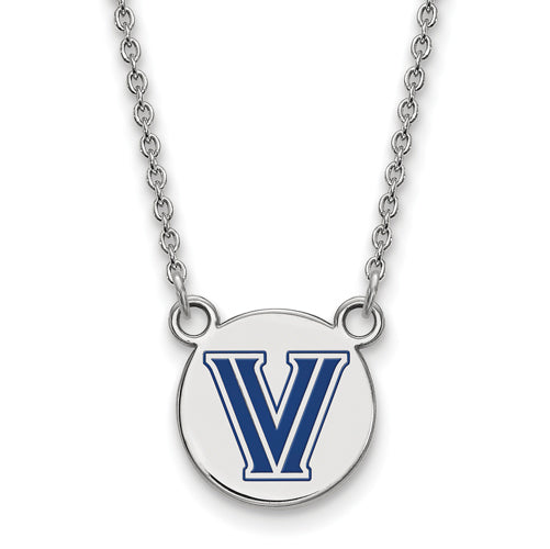 SS Villanova U Small Enamel Disc Pendant w/Necklace