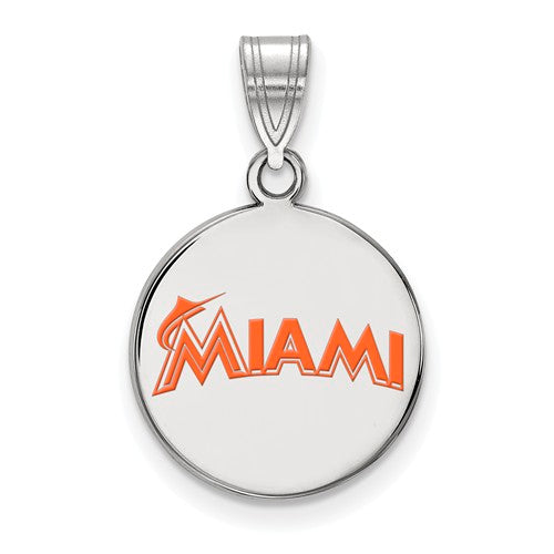SS  Miami Marlins Medium Enamel "MIAMI" Disc Pendant
