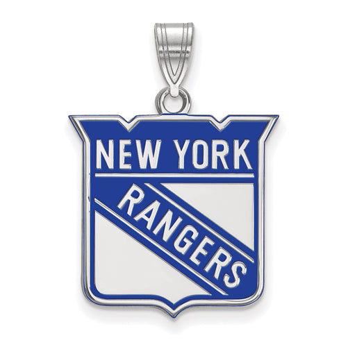 SS NHL New York Rangers Large Enameled Pendant — Sports Jewelry Super Store