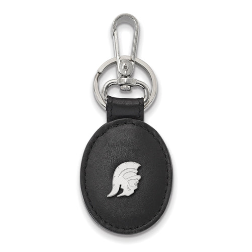 SS Univ of Southern California Leather Trojan Key Fob