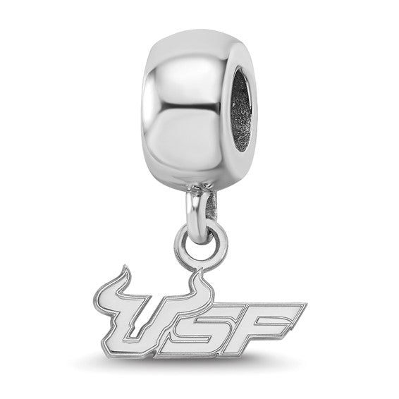 Sterling Silver University of South Florida U-S-F Extra Small Dangle Bead Charm
