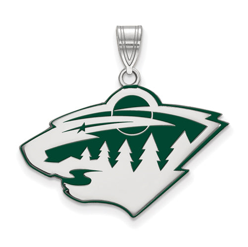 SS NHL Minnesota Wild Large Enamel Pendant