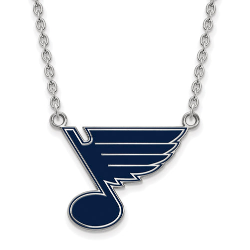 SS NHL St. Louis Blues Lg Enl Pendant w/Necklace