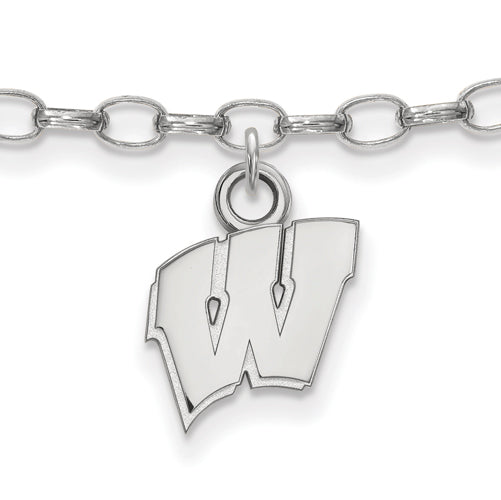 SS University of Wisconsin Letter W Anklet