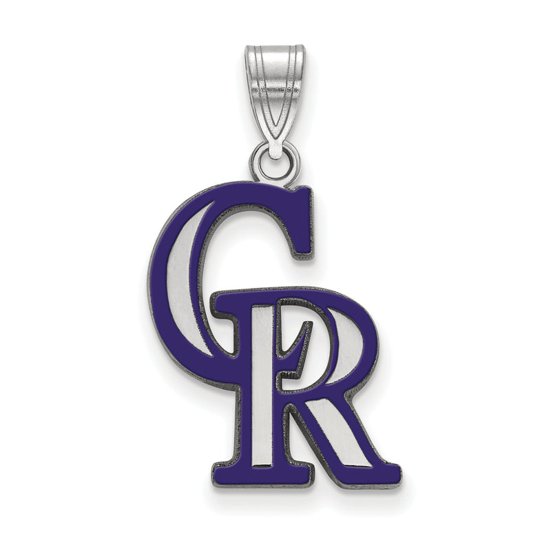  SS MLB Colorado Rockies C-R Large Enameled Pendant