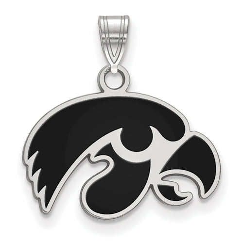 SS University of Iowa Small Enamel Hawk Pendant