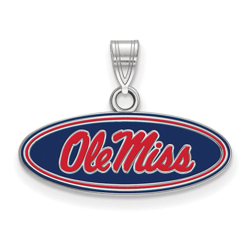 SS University  of Mississippi Ole Miss Small Oval Enameled Pendant