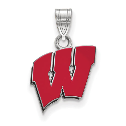 SS University of Wisconsin Small Letter W Enamel Pendant