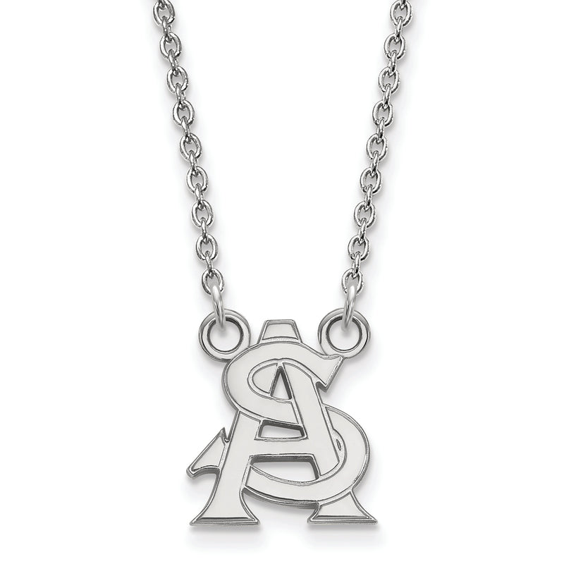 10kw Arizona State University Small Interlocking "AS" Pendant w/Necklace