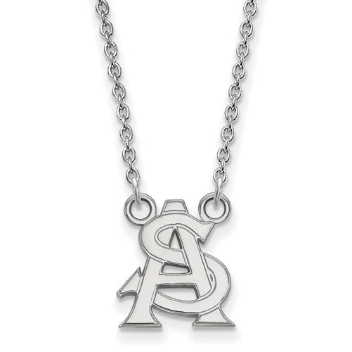 SS Arizona State University Small Interlocking "AS" Pendant w/Necklace