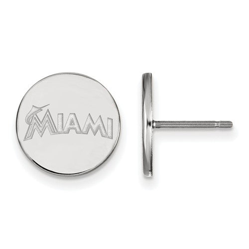 SS  Miami Marlins Small Disc "MIAMI" w/Logo Earrings