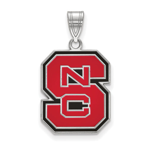 SS North Carolina State University Large Enamel N-C-S Pendant