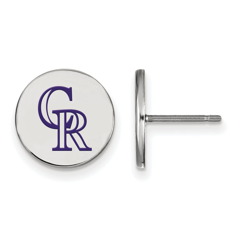  SS MLB Colorado Rockies Small Enamel Disc Post Earrings