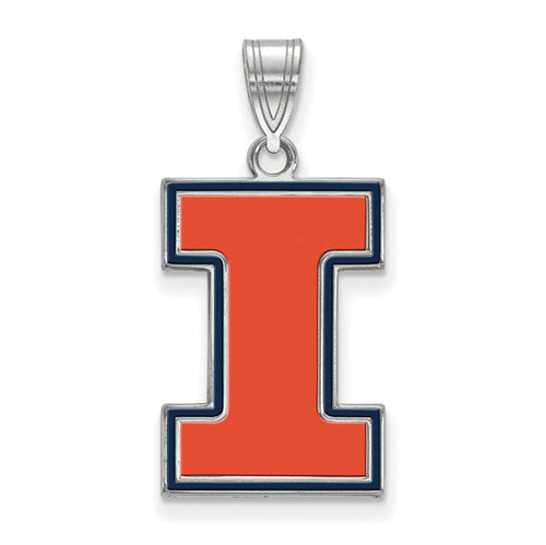 SS University of Illinois Large Letter I Enamel Pendant