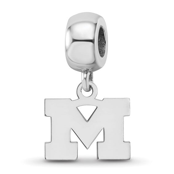 SS University of Michigan Letter M Extra Small Dangle Bead Charm
