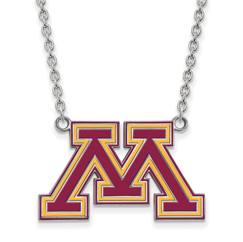 SS U of Minnesota Large Enamel Pendant w/Necklace