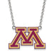 SS U of Minnesota Large Enamel Pendant w/Necklace