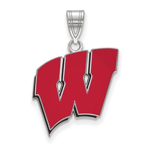 SS University of Wisconsin Large Letter W Enamel Pendant
