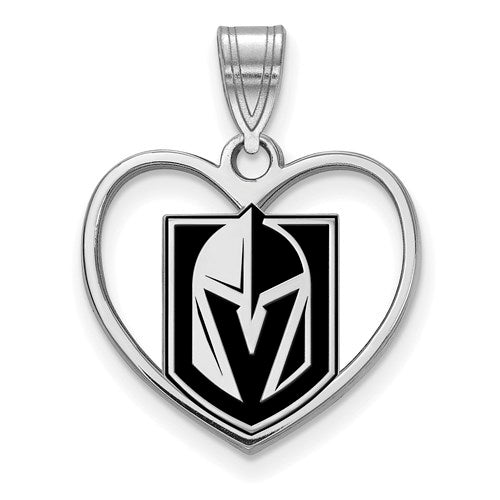 SS Vegas Golden Knights Pendant in Heart w/epoxy