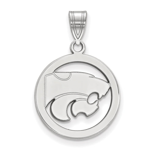 SS Kansas State University Med Pendant in Circle