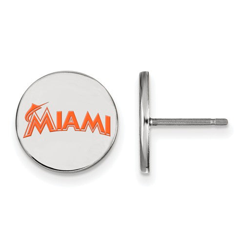 SS  Miami Marlins Small Enamel Disc Earring