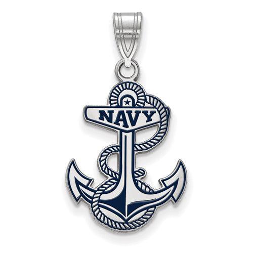 SS Navy Large Enamel Pendant