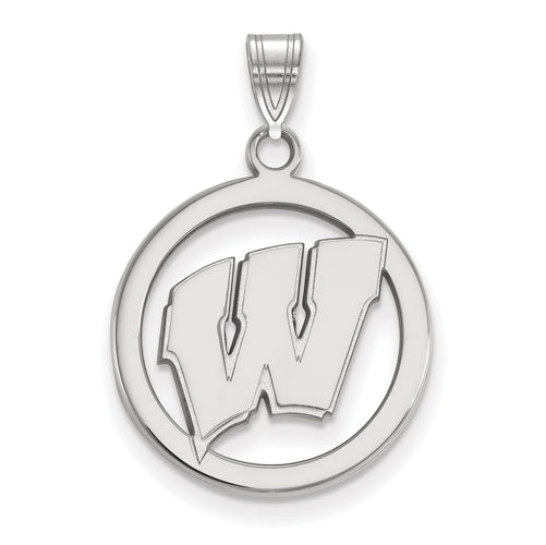 SS University of Wisconsin Medium Letter W Pendant in Circle
