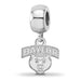 Sterling Silver Rhodium-plated LogoArt Baylor University Extra Small Dangle Bead Charm