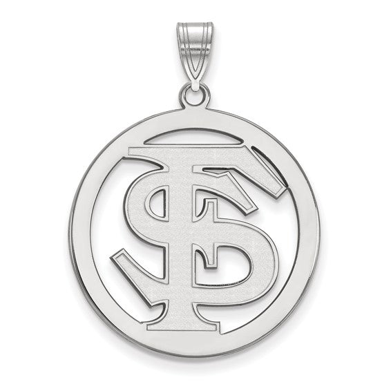 10k WG Florida State University F-S Extra Large Circle Pendant