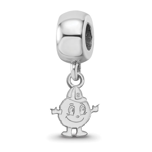 Sterling Silver Rhodium-plated LogoArt Syracuse University Mascot Extra Small Dangle Bead Charm