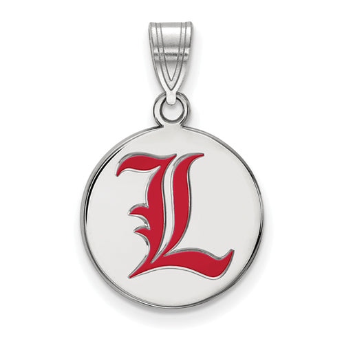 SS University of Louisville Medium Enamel Disc Pendant