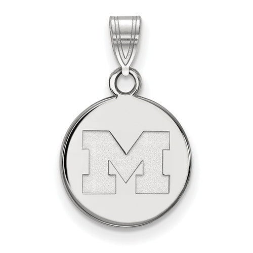 SS University of Michigan Small Letter M Disc Pendant