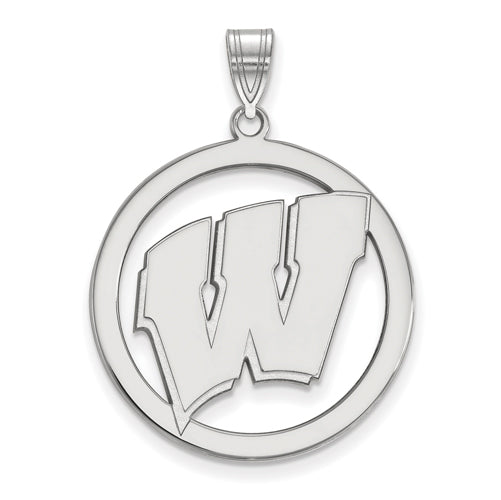 SS University of Wisconsin XL Letter W Pendant in Circle