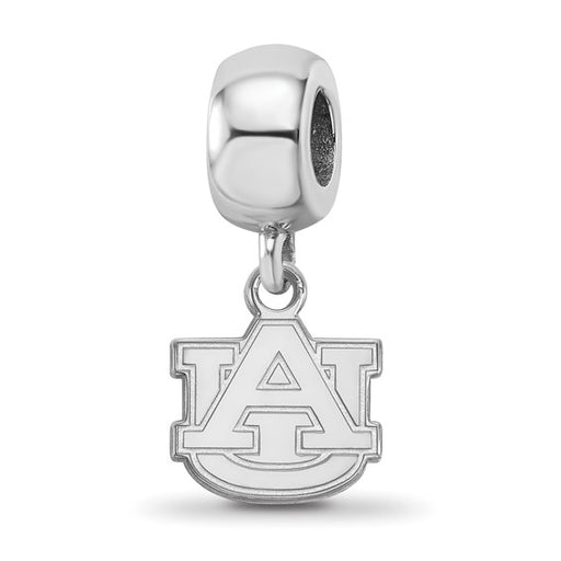 Sterling Silver Rhodium-plated LogoArt Auburn University A-U Extra Small Dangle Bead Charm