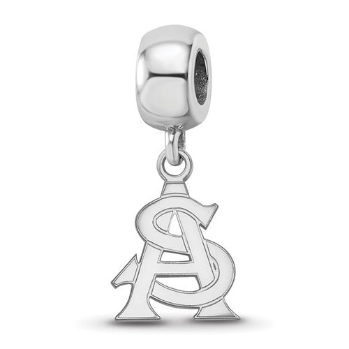 Sterling Silver Ariz State University A-S Small Dangle Bead Charm