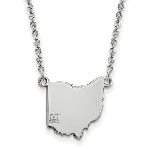 SS Miami University Ohio Shape Ohio State Necklace
