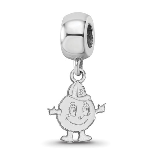 Sterling Silver Rhodium-plated LogoArt Syracuse University Mascot Small Dangle Bead Charm