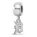 Sterling Silver Rhodium-plated MLB LogoArt Detroit Tigers Letter D Extra Small Dangle Bead
