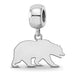 Sterling Silver Rhodium-plated LogoArt University of California Berkeley Bear Small Dangle Bead Charm