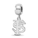 Sterling Silver Florida State University F-S Small Dangle Bead Charm
