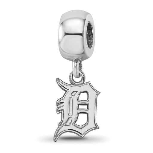 Sterling Silver Rhodium-plated MLB LogoArt Detroit Tigers Letter D Small Dangle Bead